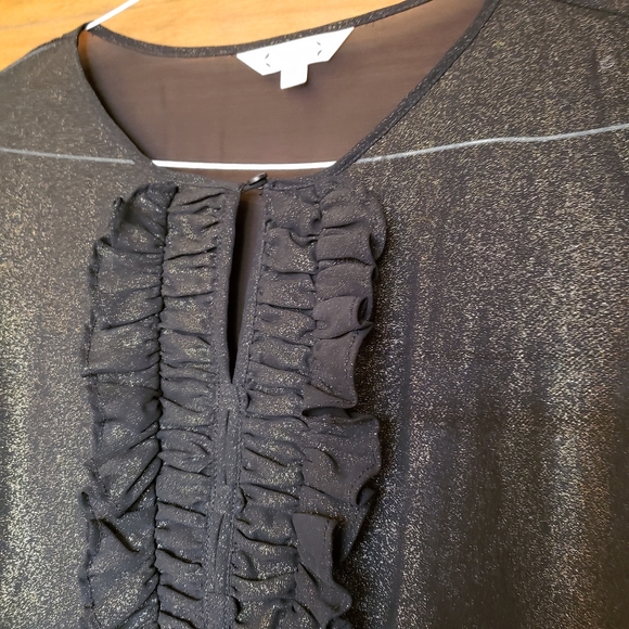 Nanette Lepore Shimmer Sheer Black Blouse - Picture 8 of 8